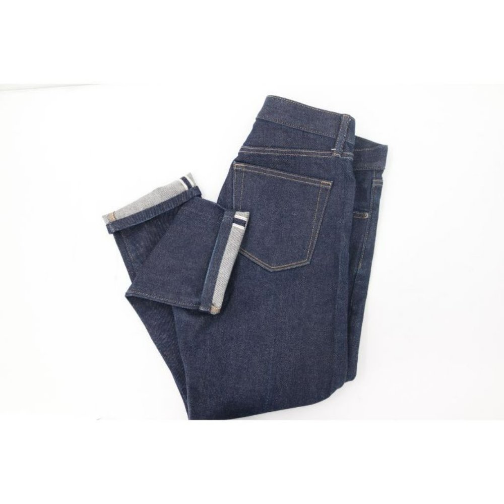 Uniqlo Men's kaihara selvedge Size 32 Slim Straight Denim dark wash Jeans Blue